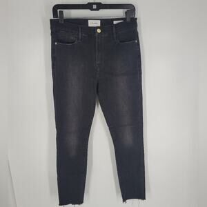 Frame Black Condor Raw Hem Le High Skinny Jeans 28